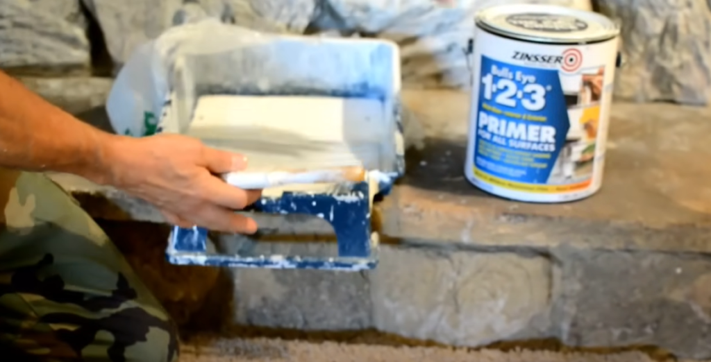 Prime and Paint the Fireplace