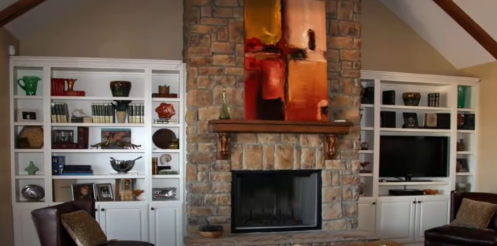 How do you make a stone fireplace look nice?